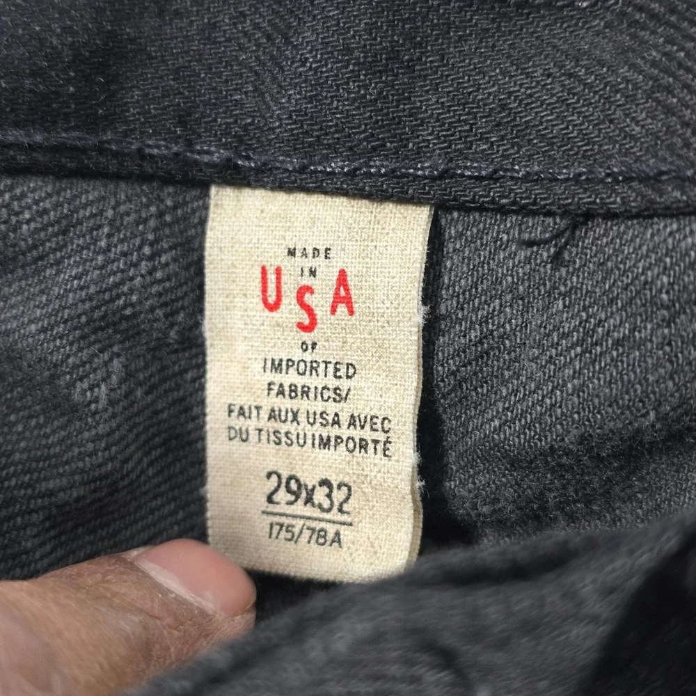 RRL Double RL Mens Slim Fit‎ Black Japan Woven Selvedge Denim Jeans 29x32 USA